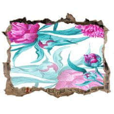 Wallmuralia.sk 3D díra na zeď Ružové pivonky 120x81 cm