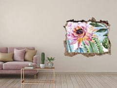 Wallmuralia.sk 3D díra nálepka Kaktusy a kvety 120x81 cm