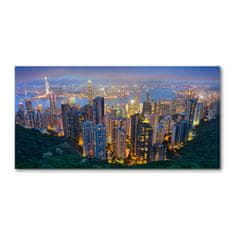 Wallmuralia.sk Foto obraz akryl do obývačky Nočné Hongkong 100x50 cm 2 prívesky