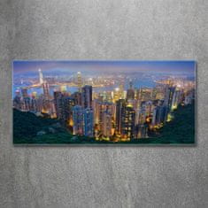 Wallmuralia.sk Foto obraz akryl do obývačky Nočné Hongkong 100x50 cm 2 prívesky