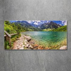 Wallmuralia.sk Foto obraz akrylové sklo Morské oko Tatry 100x50 cm 2 prívesky