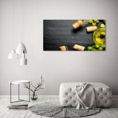 Wallmuralia.sk Foto obraz akrylový do obývačky Biele víno a ovocie 125x50 cm 2 prívesky