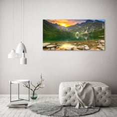 Wallmuralia.sk Foto obraz akryl do obývačky Morské oko Tatry 125x50 cm 2 prívesky