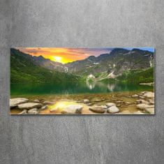 Wallmuralia.sk Foto obraz akryl do obývačky Morské oko Tatry 125x50 cm 2 prívesky