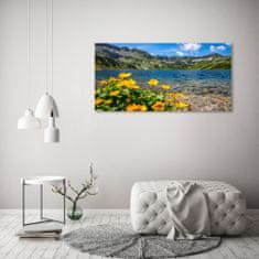 Wallmuralia.sk Foto obraz akryl do obývačky Jazero v horách 100x50 cm 2 prívesky