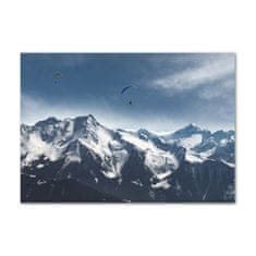 Wallmuralia.sk Foto obraz akryl do obývačky Paragliding Alpy 125x50 cm 2 prívesky