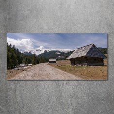 Wallmuralia.sk Foto obraz akryl do obývačky Domček v horách 100x50 cm 2 prívesky