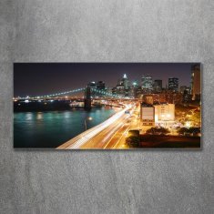 Wallmuralia.sk Foto obraz akryl do obývačky New York noc 125x50 cm 2 prívesky