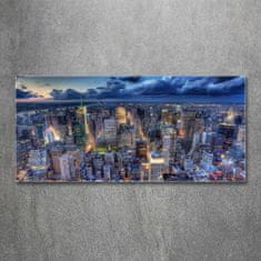 Wallmuralia.sk Moderný akrylový fotoobraz New york vtáčí pohľad 125x50 cm 2 prívesky