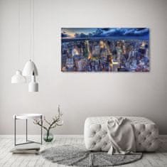 Wallmuralia.sk Moderný akrylový fotoobraz New york vtáčí pohľad 125x50 cm 2 prívesky