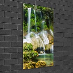 Wallmuralia.sk Vertikálny foto obraz akrylový Vodopád v džungli 60x120 cm 2 prívesky