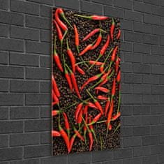 Wallmuralia.sk Vertikálny foto obraz akrylové sklo Chilli papričky 50x125 cm 2 prívesky