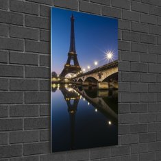 Wallmuralia.sk Vertikálny foto obraz akrylový Eiffelová veža Paríž 50x100 cm 2 prívesky