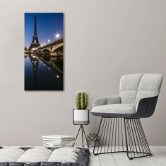 Wallmuralia.sk Vertikálny foto obraz akrylový Eiffelová veža Paríž 50x100 cm 2 prívesky