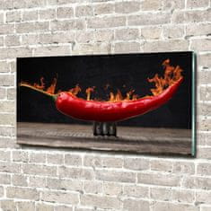 Wallmuralia.sk Foto obraz sklenený horizontálny chilli papričky 100x70 cm 2 prívesky