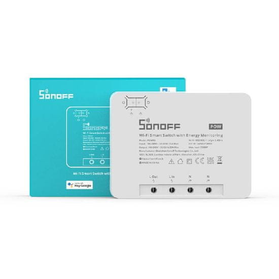 Sonoff POWR3 Wifi relé s funkciou merania výkonu 25A 5500W