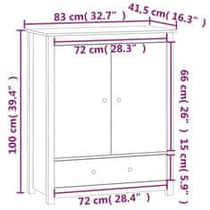 Vidaxl Vysoká skrinka medovo-hnedá 83x41,5x100 cm borovicový masív