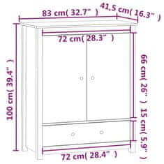 Vidaxl Vysoká skrinka čierna 83x41,5x100 cm borovicový masív