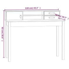 Vidaxl Stolík medovo-hnedý 110x50x93 cm masívne borovicové drevo