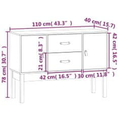 Petromila vidaXL Komoda 110x40x78 cm borovicový masív