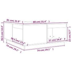 Vidaxl Konferenčný stolík 80x81x36,5 cm borovicový masív