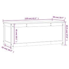 Vidaxl Úložný box 110x50x45,5 cm masívna borovica