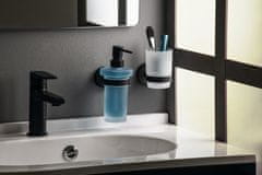 SAPHO , X-ROUND BLACK dávkovač mydla, mliečne sklo, 200ml, čierna, XR103B