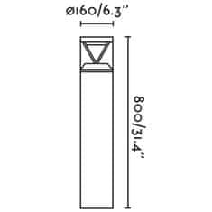 FARO Barcelona FARO RUSH stĺpiková lampa, tmavo šedá, 3000K 360st CASAMBI