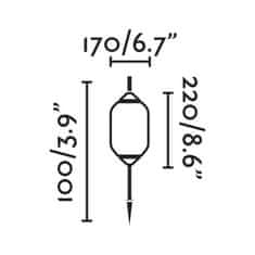 FARO Barcelona FARO SAIGON šedá/biela lampa so zápichom 0,1M R17