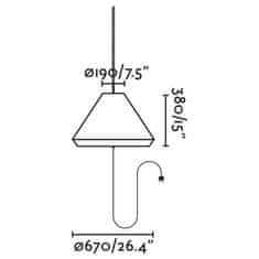 FARO Barcelona FARO SAIGON šedá/biela, prenosné a závesné svietidlo T70