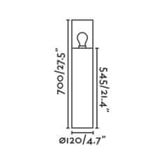 FARO Barcelona FARO KILA 700 stĺpiková lampa, tmavo šedá, transparentná