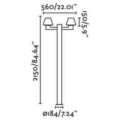 FARO Barcelona FARO MISTU stĺpiková lampa, tmavo šedá, 2XE27