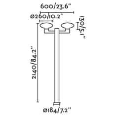 FARO Barcelona FARO BLUB&#39;S stĺpiková lampa, tmavo šedá, 2XE27