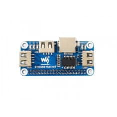 Waveshare Ethernetový modul / USB HUB HAT pre Raspberry Pi, 1x RJ45, 3x USB