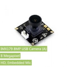 Waveshare 8MP HD kamera USB IMX179 so zabudovaným mikrofónom