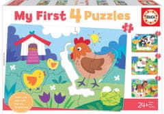 EDUCA Moje prvé puzzle Mamičky a mláďatká 4v1 (5,6,7,8 dielikov)
