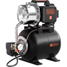 BLACK + DECKER, 1100 W samonasávacie čerpadlo s vákuovou nádržou, 19 l z uhlíkovej ocele a mechanickým tlakovým spínačom