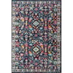 VERVELEY NAZAR Farebný koberec EMA vo vintage štýle, 120 x 170 cm, modrá, lila a červená