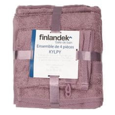 VERVELEY FINLANDEK set 1 uterák + 1 uterák do sprchy + 2 rukavice KYLPY Mauve