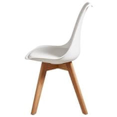 VERVELEY BJORN Súprava 4 jedálenských stoličiek, biela imitácia, škandinávske, dl. 49 x gl. 56 cm