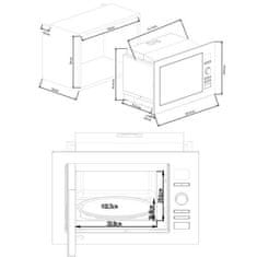 VERVELEY CONTINENTAL EDISON CEMO25GEB2 vstavaný mikrovlnný gril čierny D59,5 x V38,8 x P40 cm 25L