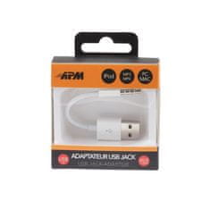 VERVELEY Adaptér APM USB-A / Jack, 3,5 mm, samec / samica, biely