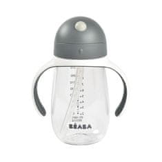 Béaba BEABA, Dojčenská fľaša/tréningový pohár/šálka na pitie 300 ml, minerálna sivá