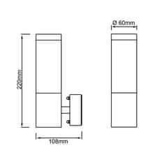 VERVELEY BRILLIANT, BERGEN Exteriérové nástenné svietidlo, farba oceľ, kov/plast GU10 LED 1x4W