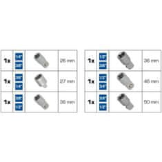 VERVELEY BRILLIANT TOOLS 6-dielna súprava adaptérov pre nástrčné hlavice a bity