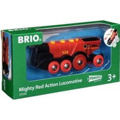 Brio BRIO World, 33592, Mocná červená lokomotíva na batérie, Drevená hračka