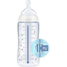 Nuk Dojčenská fľaša NUK FC+ Kubus, Regulácia teploty, Silikón, 300 ml, 6-18 mesiacov