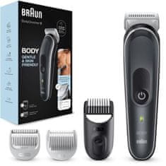 BRAUN Braun Body Groomer 5 BG5340 Zastrihávač tela, s hrebeňom na citlivé oblasti, sivý/biely