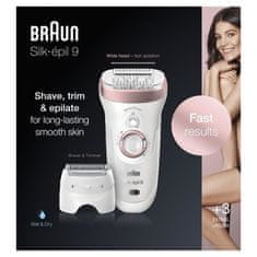 BRAUN Epilátor Braun Silk-épil 9 9-720, technológia Micro-Grip, o 40 % širšia hlava