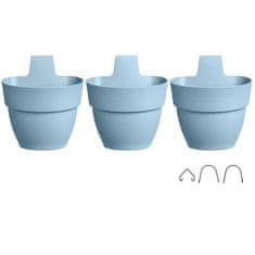 Elho ELHO, Kvetináč, Vibia Campana Foret Vertical Set/3, Vintage Blue, Vonkajší balkón, D 17,1 x Š 20,7 x V 29,7 cm